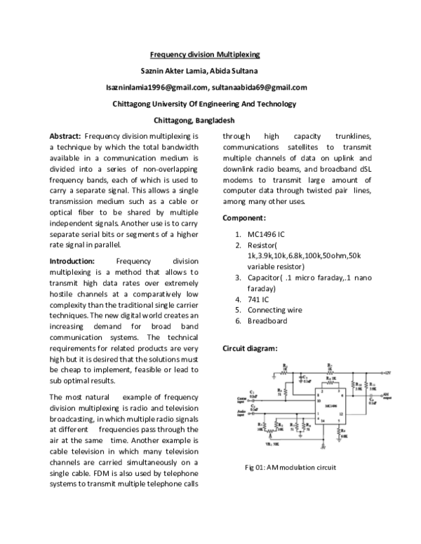 (DOC) Frequency division Multiplexing