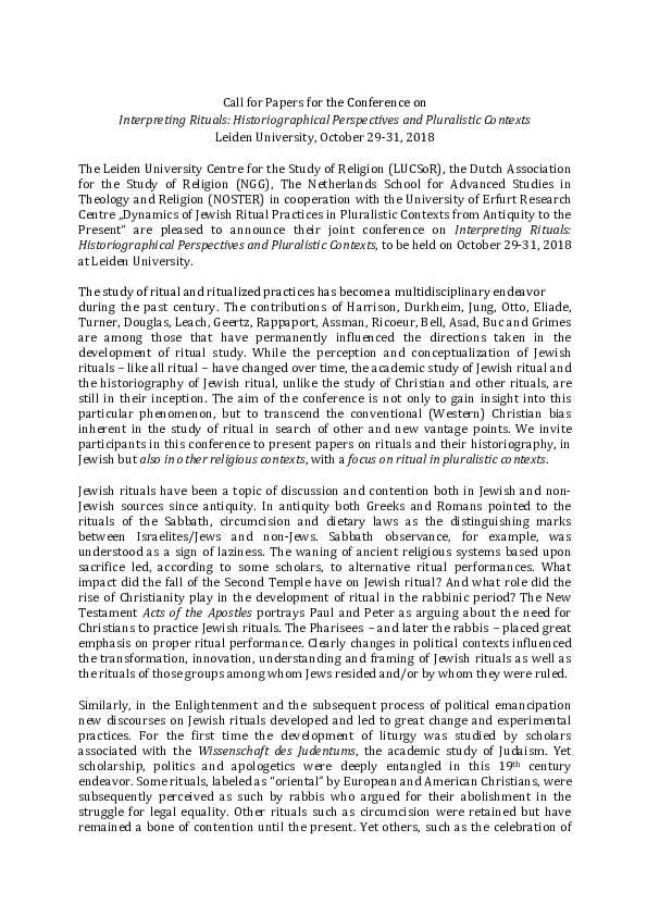 CFP Interpreting Rituals LUCSoR 2018.pdf
Deadline for submissions: June 15, 2018