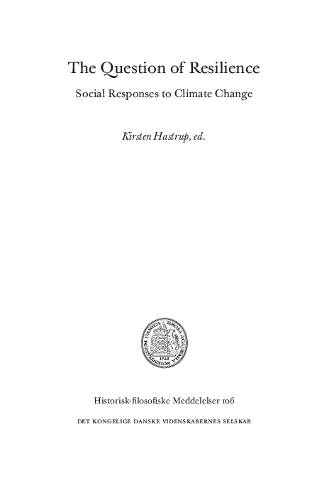 (PDF) The Question of Resilience Social Responses to Climate Change