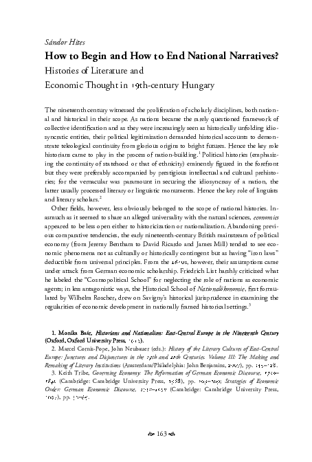 (PDF) How to Begin and How to End National Narratives. Histories of ...