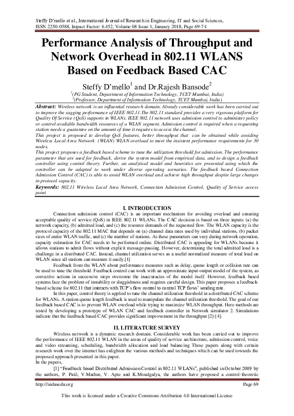 (PDF) Performance Analysis of Throughput and Network Overhead in 802.11 ...