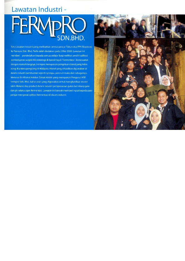 Pdf Lawatan Industri Fermpro Sdn Bhd Onthegomat Mat Academia Edu