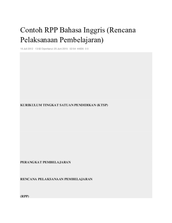 (DOC) Contoh RPP Bahasa Inggris