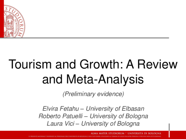 tourism and economic growth a meta regression analysis paper cover thumbnail