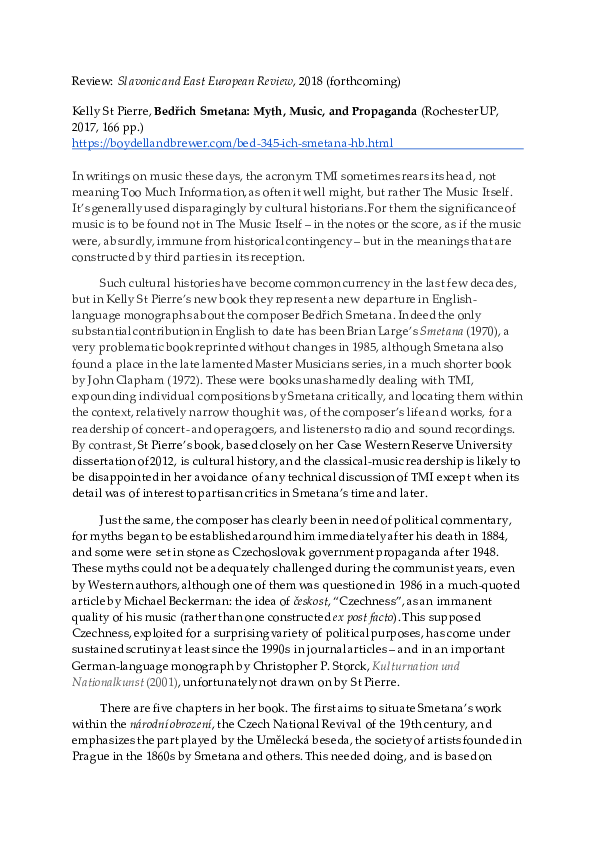 Bedrich Smetana Research Papers Academia Edu