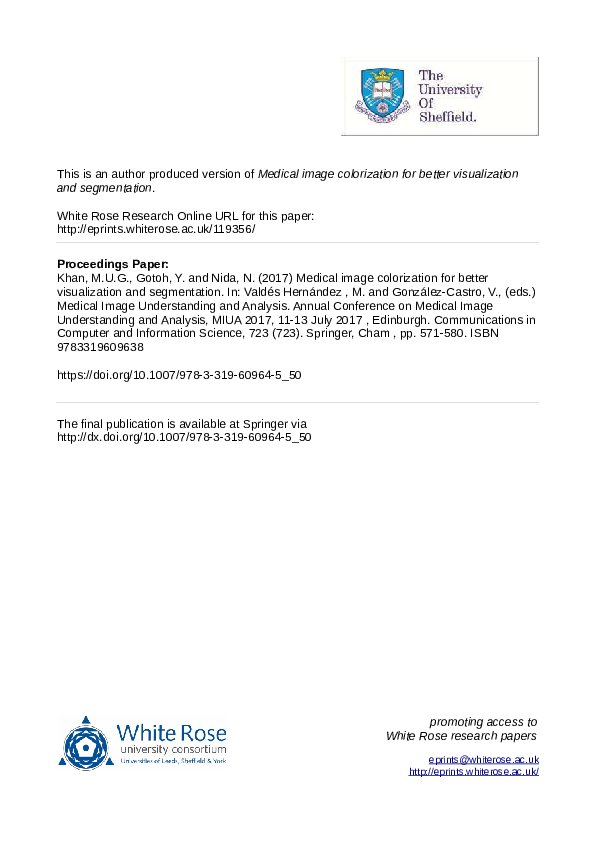 (PDF) Medical Image Colorization for Better Visualization and Segmentation
