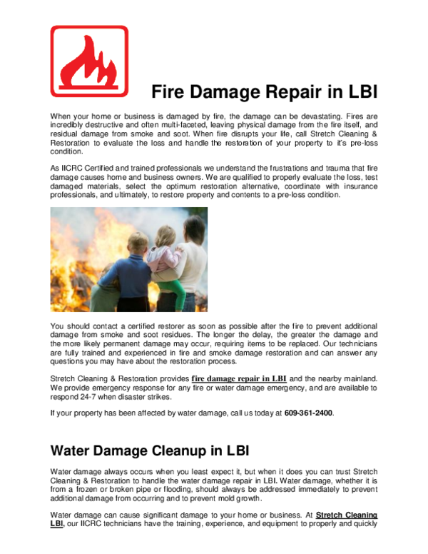 (DOC) Fire Damage Repair in LBI Stretch Cleaning & Restoration