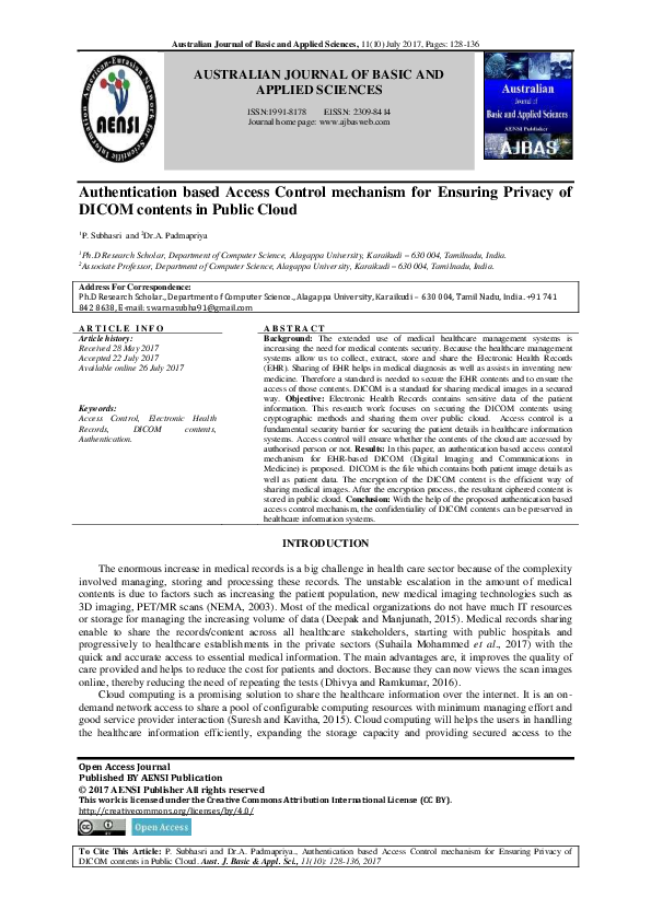 (PDF) Authentication based Access Control mechanism for Ensuring ...