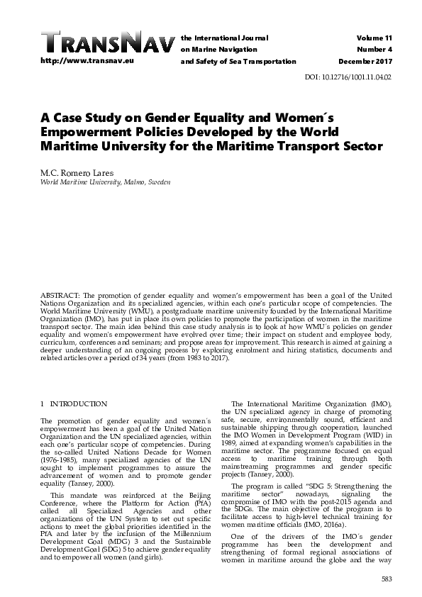 Pdf A Case Study On Gender Equality And Women S Empowerment Policies