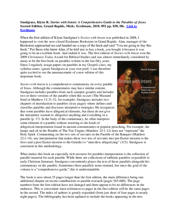 (PDF) Klyne R. Snodgrass, Stories with Intent A Comprehensive Guide to