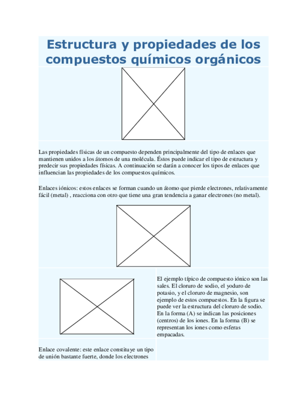 (DOC) Estructura y propiedades de los compuestos químicos orgánicos