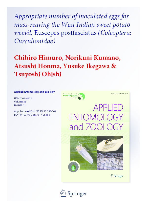 (PDF) Appropriate dose of inoculated egg solution for massrearing the