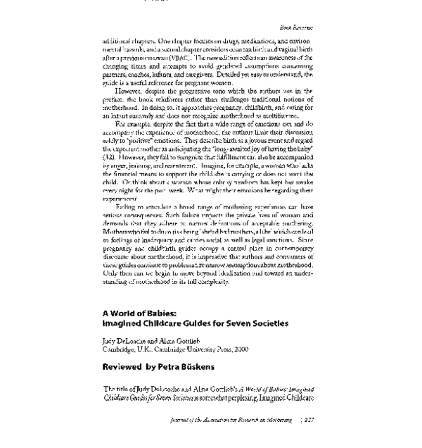 A World of Babies: Imagined Childcare Guides for Seven Societies Reviewed by Petra Biiskens