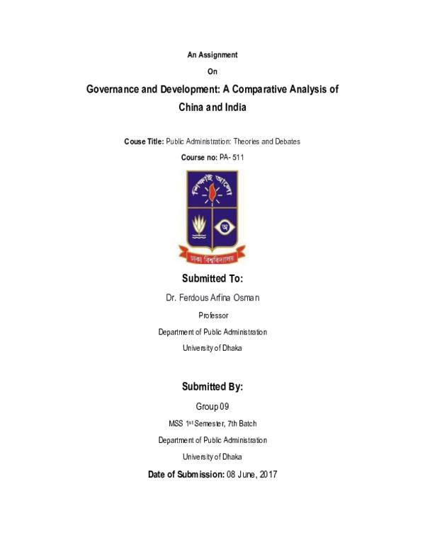 (PDF) Governance and Development A Comparative Analysis of China ...