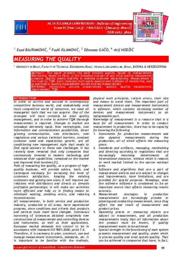 (PDF) MEASURING THE QUALITY