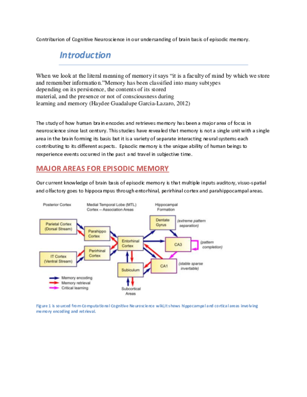 (DOC) Episodic Memory