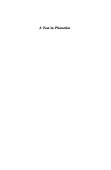 (PDF) A Test in Phonetics