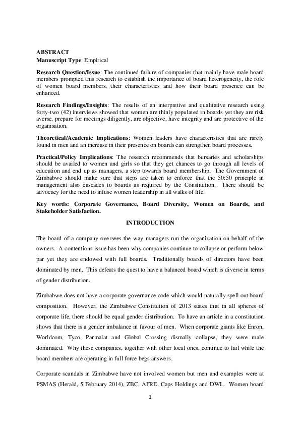 balanced board of directors