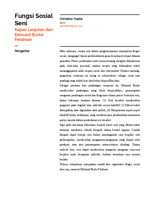 (PDF) Fungsi Sosial Seni Kajian Teori Feldman Christine G Toelle