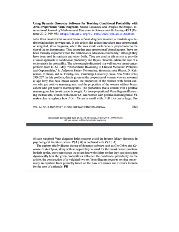 (PDF) The Review of "Using Dynamic Geometry Software for Teaching ...