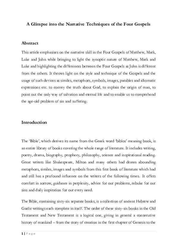 Characteristics of the four gospels image