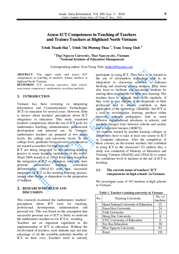 (PDF) Assess ICT Competences in Teaching of Teachers and Trainee ...
