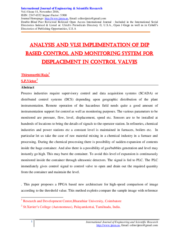 (PDF) Analysis and VLSI implementation of dip based control and ...