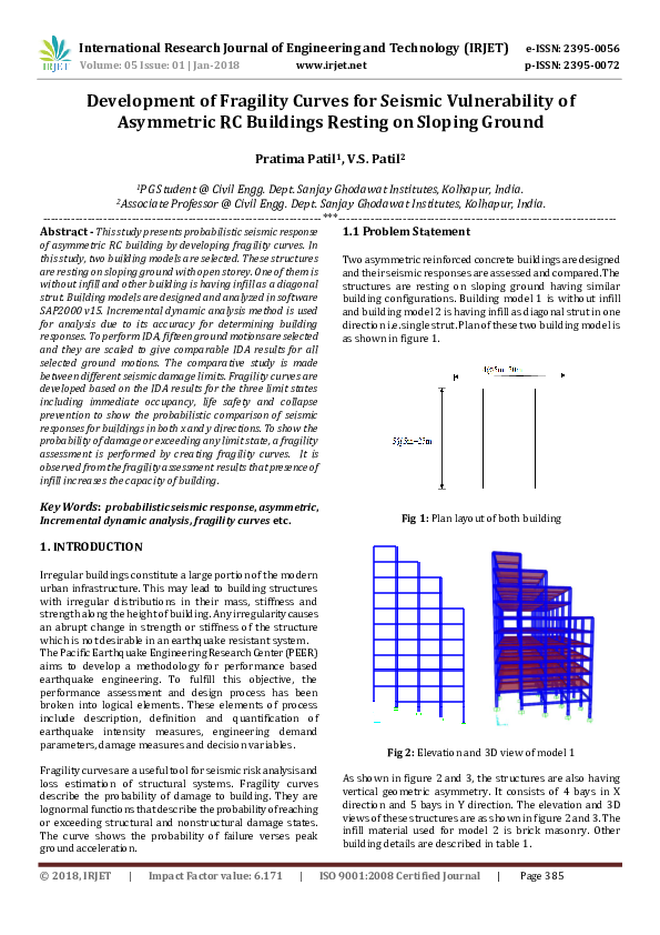 (PDF) Development of Fragility Curves for Seismic Vulnerability of ...