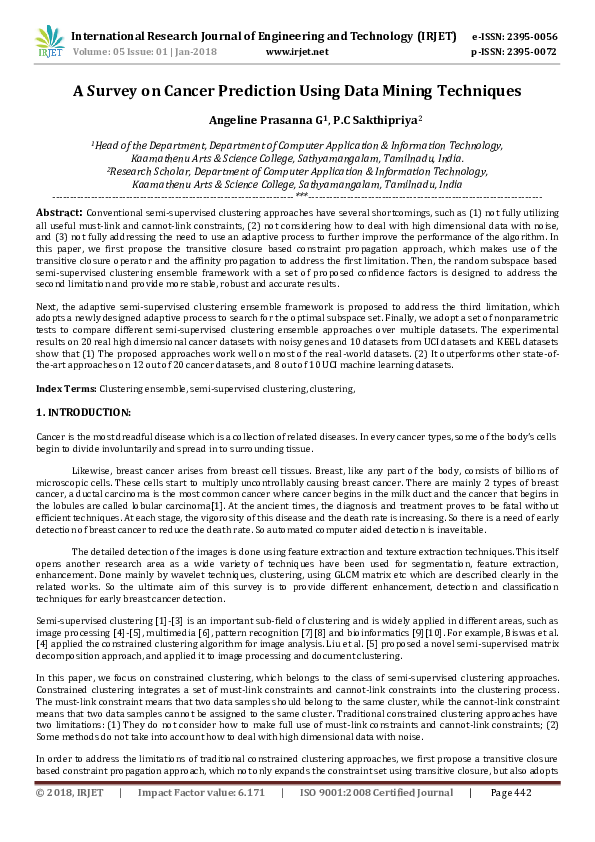 (PDF) A Survey on Cancer Prediction Using Data Mining Techniques ...