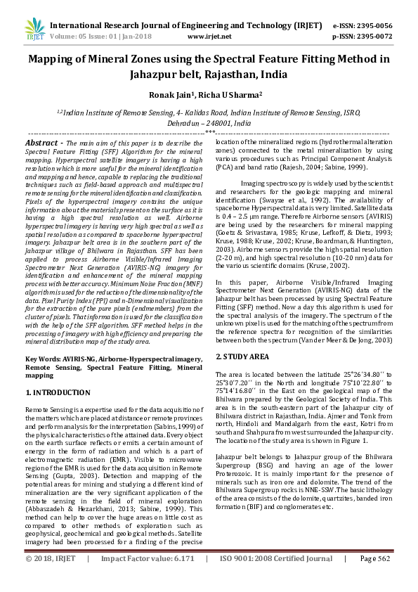 (PDF) Mapping of Mineral Zones using the Spectral Feature Fitting ...