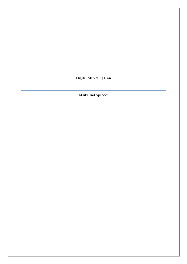 Doc Digital Marketing Plan Marks And Spencer Tithirupa Ghosh Academia Edu