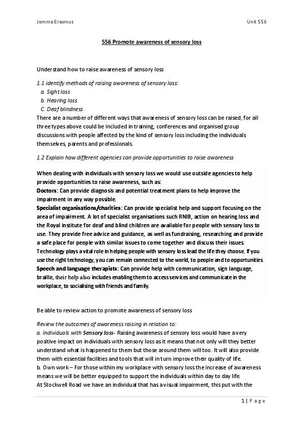 Sensory loss essay 07 picture