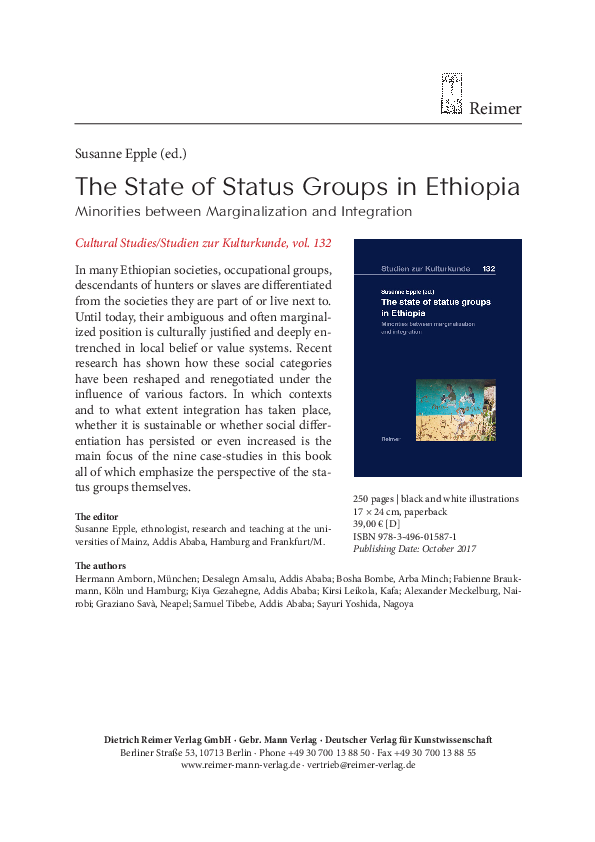 (PDF) The State of Status Groups in Ethiopia. Minorities between ...