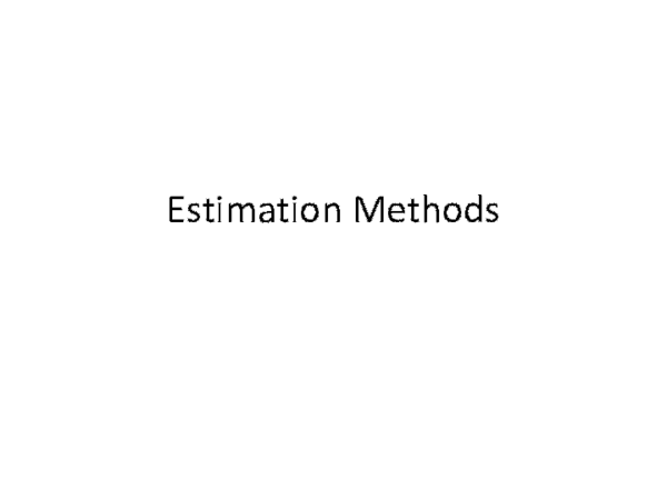 (PDF) Estimation Methods