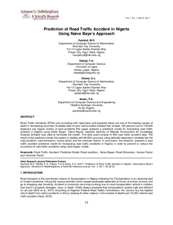 Road accidents essay introduction image