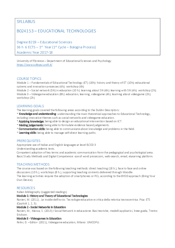 (PDF) Educational Technologies [Open Educational Resource - Level: Full ...