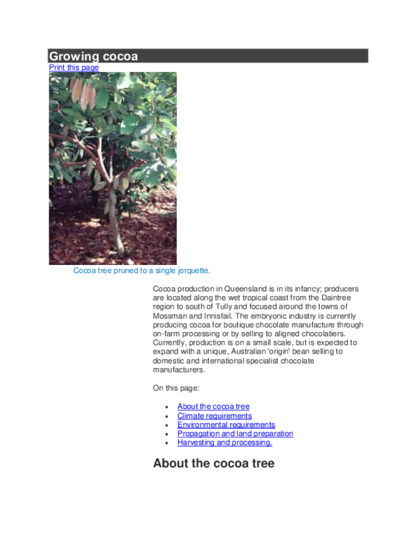 (DOC) Growing cocoa