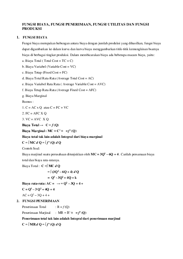 Doc Fungsi Biaya R Saragi Academia Edu