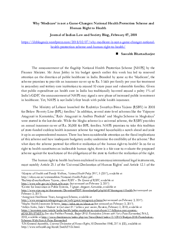 (PDF) Why ‘Modicare’ is not a Game-Changer: National Health Protection ...