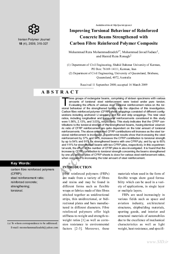 (PDF) Improving Torsional Behaviour of Reinforced Concrete Beams ...