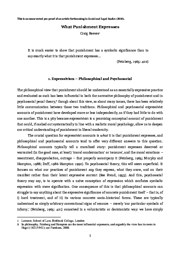 First page of “What Punishment Expresses”