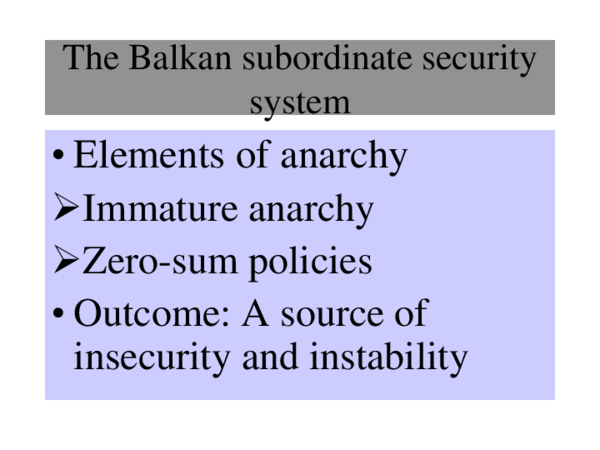 (PPT) The Balkan Subordinate Security System in Transformation - NATO ...