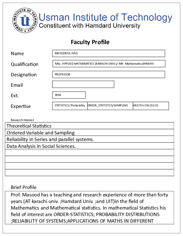 (DOC) Faculty Profile