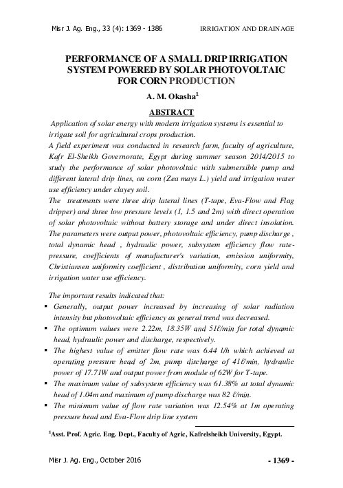 Solar powered drip irrigation system pdf image