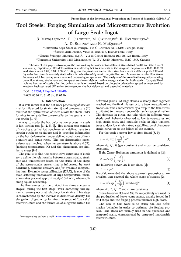 (PDF) Tool Steels: Forging Simulation and Microstructure Evolution of ...