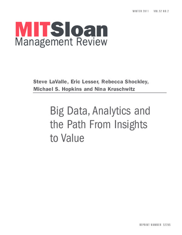 (PDF) Big Data, Analytics and the Path From Insights to Value