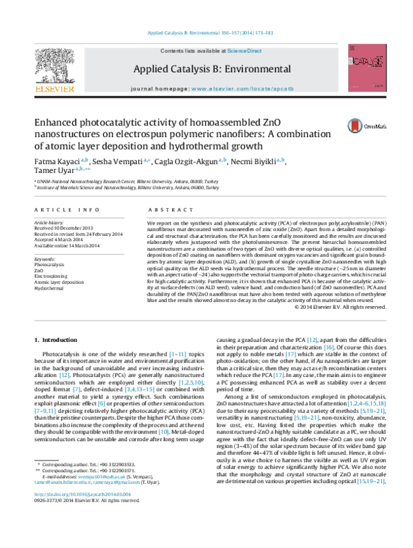 (PDF) Enhanced photocatalytic activity of homoassembled ZnO ...
