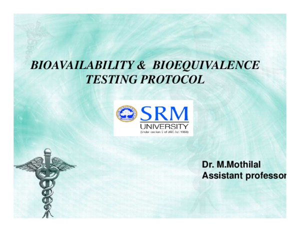(PDF) BIOAVAILABILITY & BIOEQUIVALENCE TESTING PROTOCOL