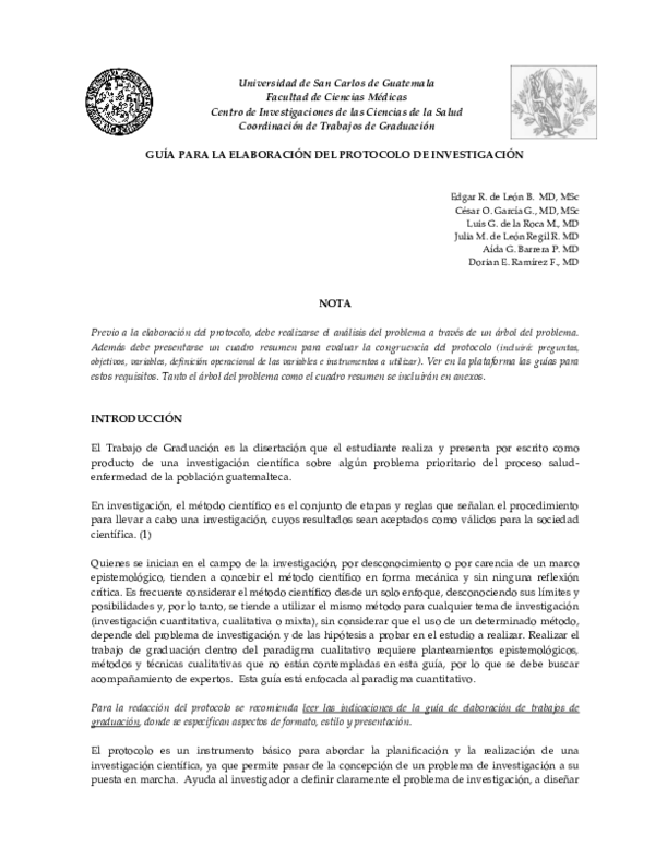 (PDF) Guia para la elaboracion del protocolo