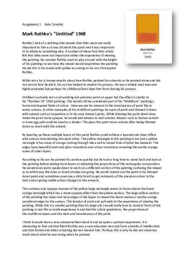 (PDF) Mark Rothko's 